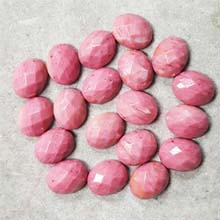 08X10MM FACETED OVAL CABOCHON NEW RHODONITE(10PCS/BAG)
